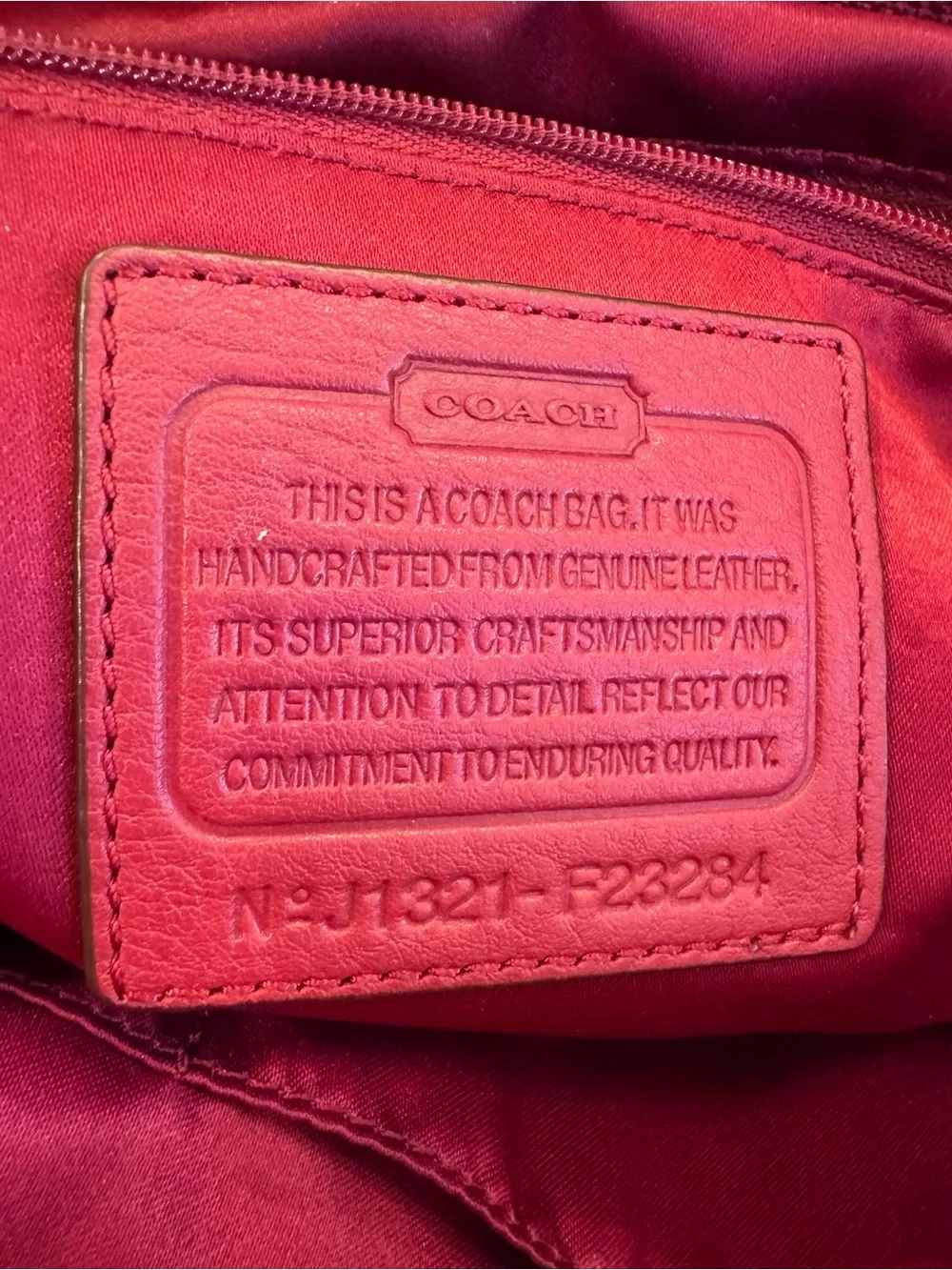 ♥️Coach Pebbled Leather Tote in Cranberry Red